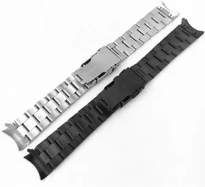 20mm 22mm Stainless Steel watchband Men Women Metal Curved end Solid Diving Watch Strap Wrist Band Accessories