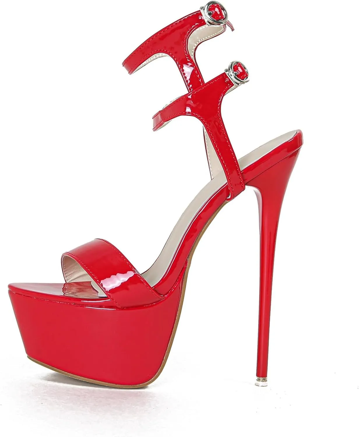 Aflngle Women's Super High Heels Sandals Platform Open Toe Ankle Strap Buckle Sexy Sandals Model Stage Catwalk Pumps Party Bridal Evening Shoes