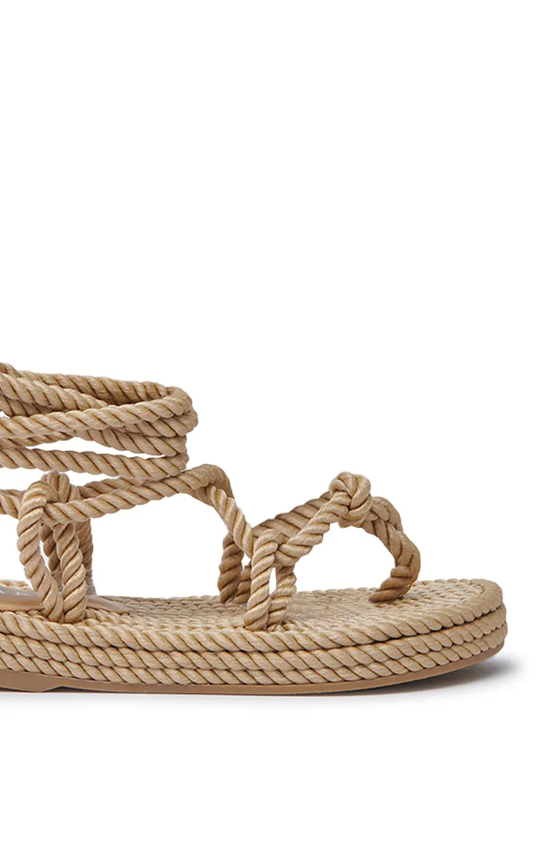AKIRA KEONA BEIGE ROPE FLAT SANDAL