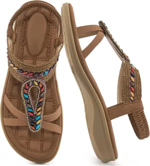 Alicegana Womens Sandals Orthopedic Shoes: Comfortable Arch Support Dressy Bohemian Flats 2025 for Walking Beach Vacation