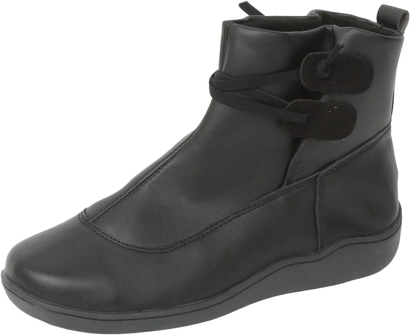 AMDBEL Boots for Women Ankle Booties No Heel Premium Orthopedic Shoes Arch Support Leather Comfortable Side Zip Winter Boots