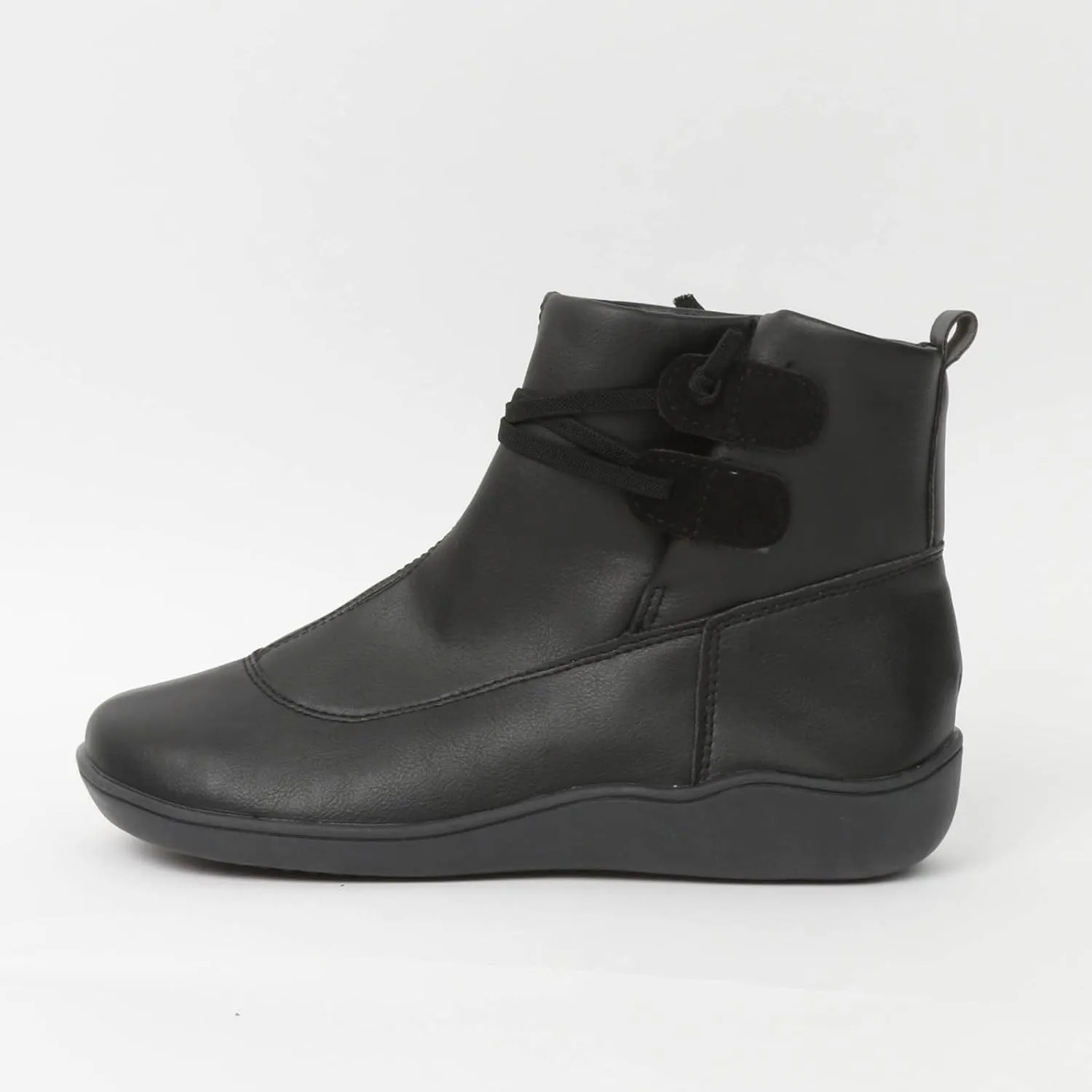 AMDBEL Boots for Women Ankle Booties No Heel Premium Orthopedic Shoes Arch Support Leather Comfortable Side Zip Winter Boots