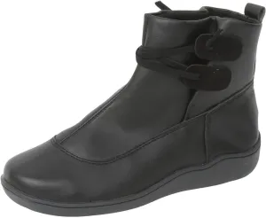 AMDBEL Boots for Women Ankle Booties No Heel Premium Orthopedic Shoes Arch Support Leather Comfortable Side Zip Winter Boots