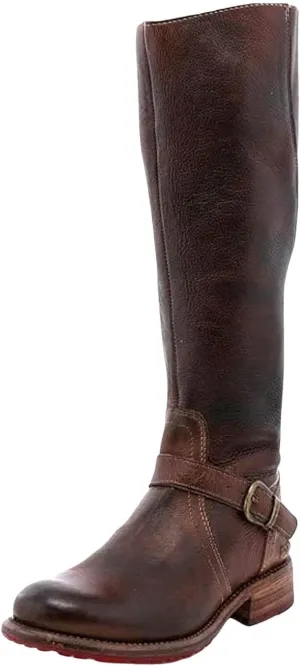 AMDBEL Wide Calf Boots for Women Low Heel Womens Fall Boots 2024 Fashion Zipper Cowboy Boots Riding Cowgirl Booties Shoes