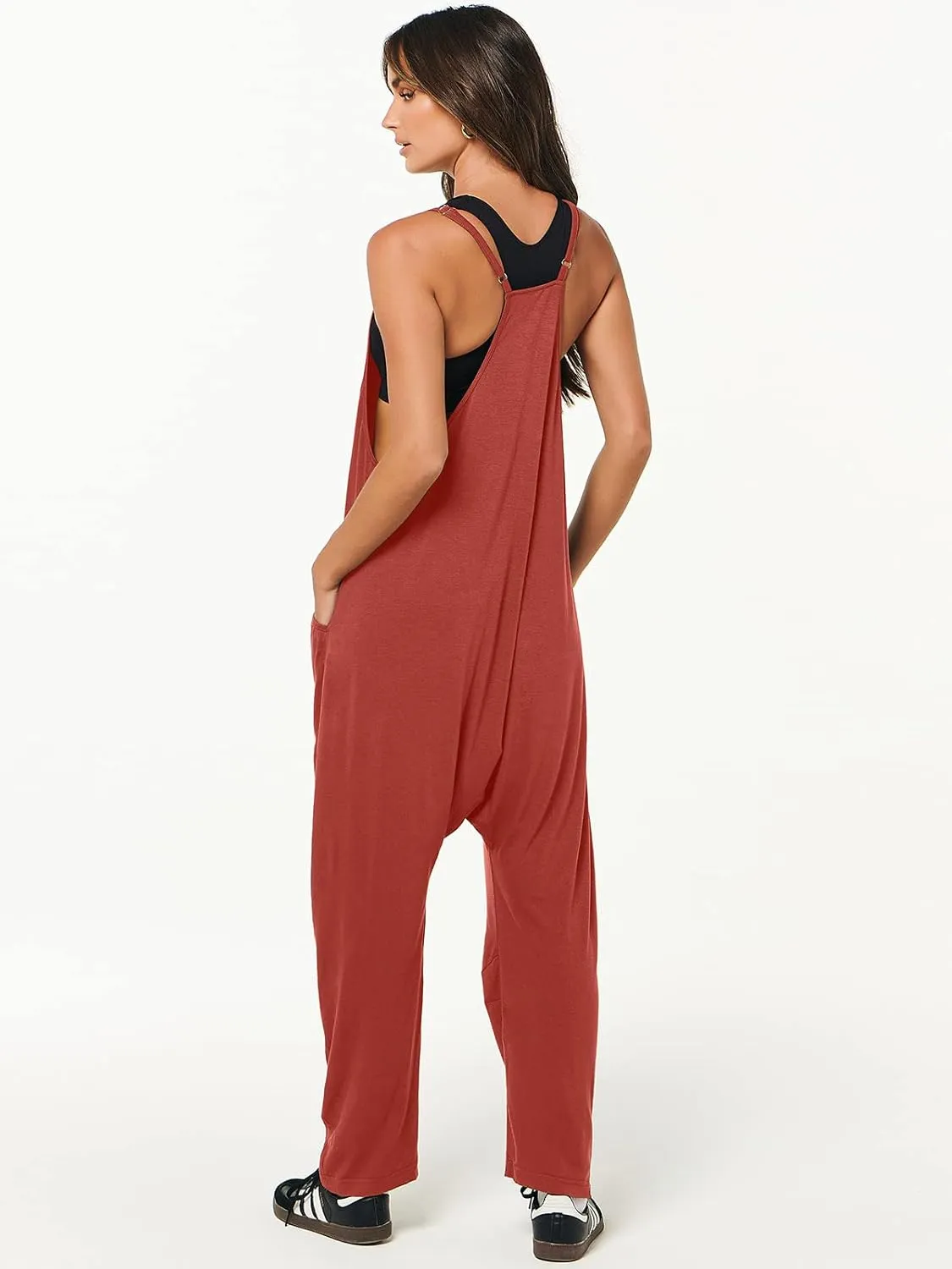 ANRABESS Jumpsuits for Women Casual Summer Overalls Sleeveless Spaghetti Strap Romper Jumpers Trendy Beach Vacation Outfits