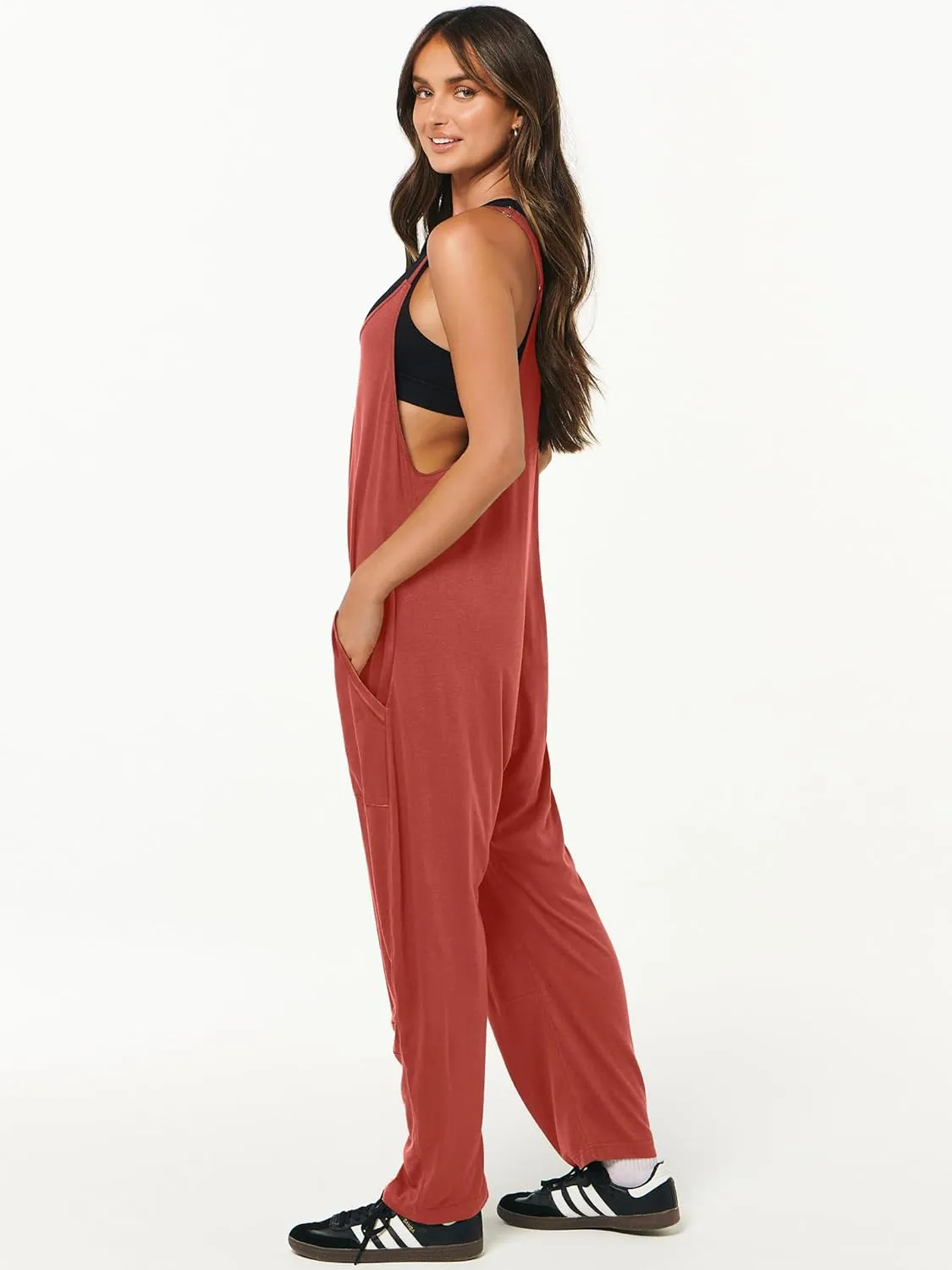 ANRABESS Jumpsuits for Women Casual Summer Overalls Sleeveless Spaghetti Strap Romper Jumpers Trendy Beach Vacation Outfits