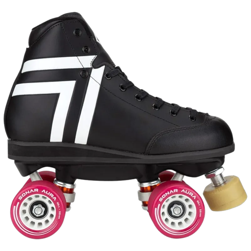 Antik Skates - Black / White Skyhawk Indoor - Roller Skate Set