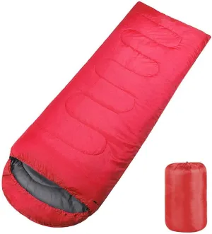 Bag Sleeping Camping Envelope Hiking Outdoor Ultralight Adult Single Carrying Bag Travel Backpacking Summer Holiday Vacation USA (Red)