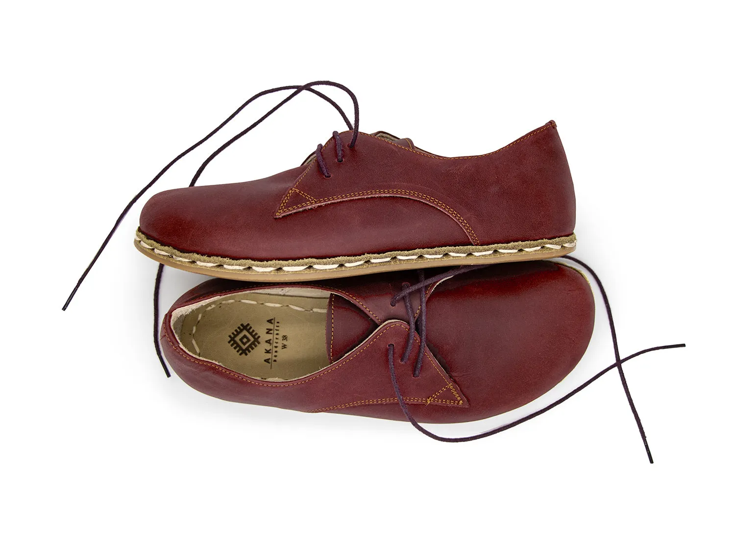 Barefoot Derby Shoes Burgundy