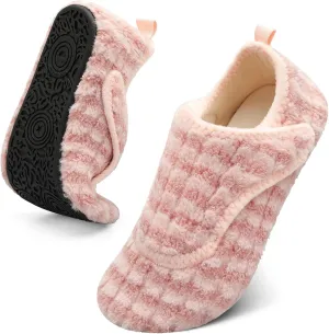 BARERUN Slippers for Women Men Wide House Diabetic Shoes for Women Men Warm Arthritis Edema Swollen Neuropathy Socks Slip on Adjustable Fuzzy Comfy Soft Womens Mens Bedroom Sliipers
