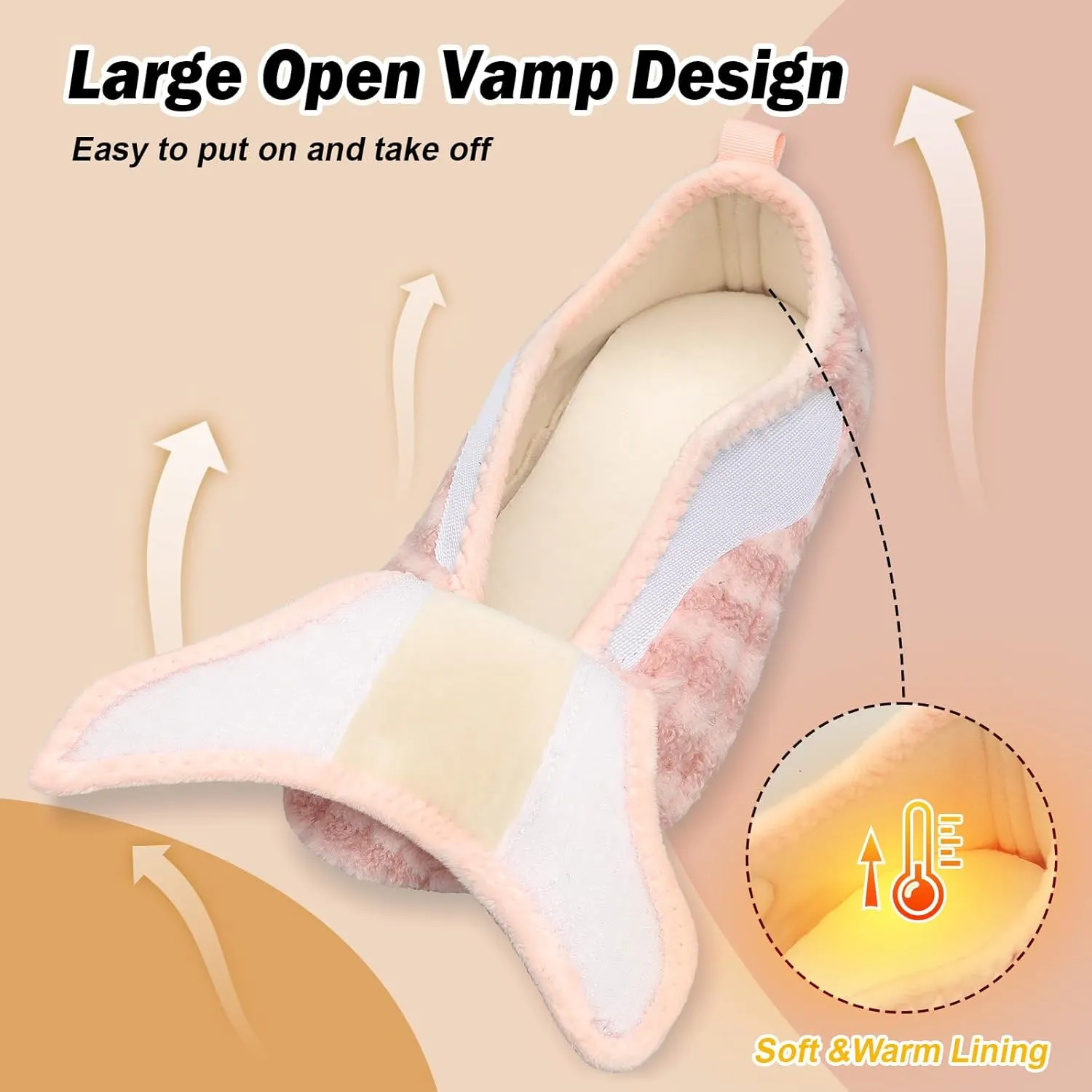 BARERUN Slippers for Women Men Wide House Diabetic Shoes for Women Men Warm Arthritis Edema Swollen Neuropathy Socks Slip on Adjustable Fuzzy Comfy Soft Womens Mens Bedroom Sliipers