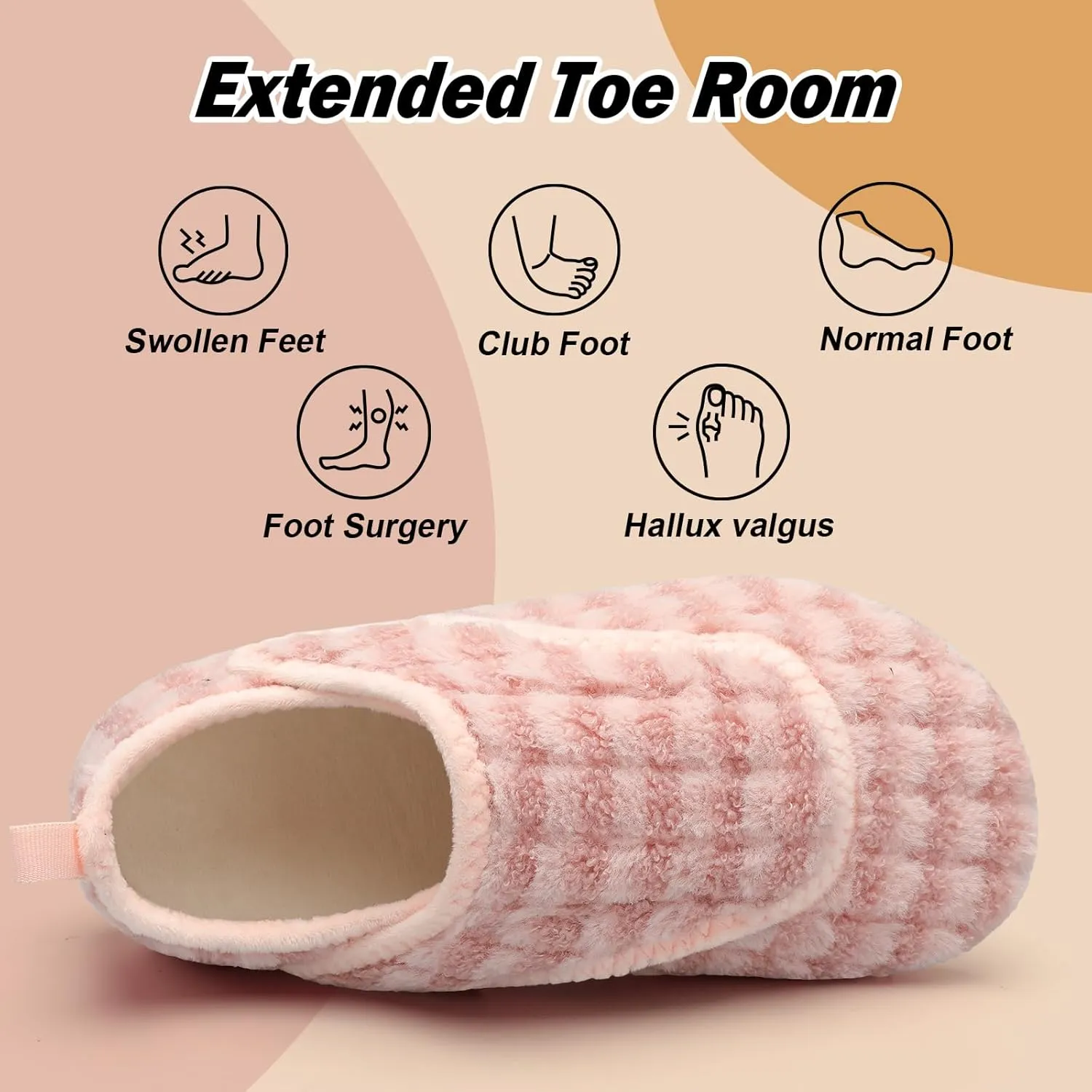 BARERUN Slippers for Women Men Wide House Diabetic Shoes for Women Men Warm Arthritis Edema Swollen Neuropathy Socks Slip on Adjustable Fuzzy Comfy Soft Womens Mens Bedroom Sliipers
