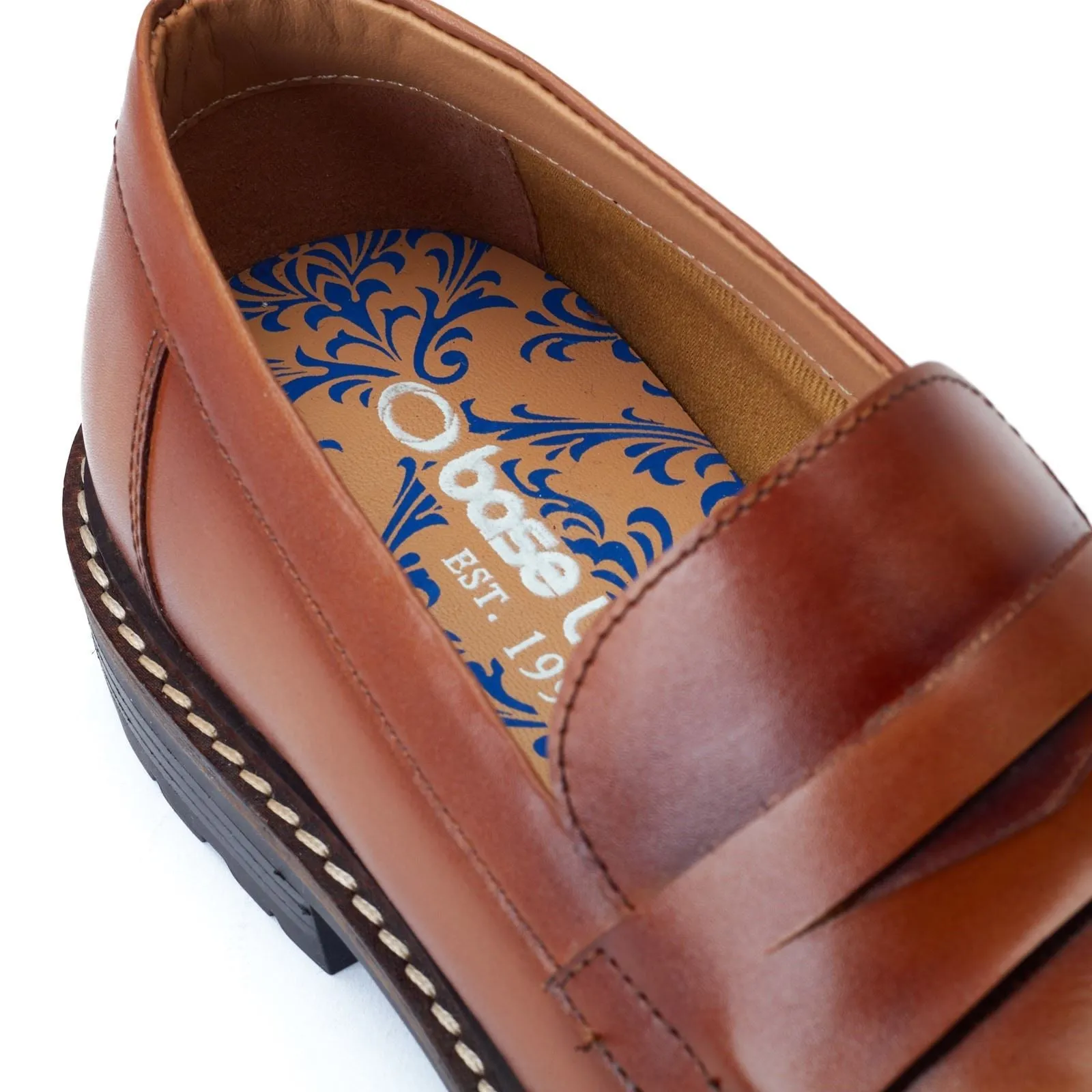 Base London Ivey Leather Men's Burnt Tan Loafers