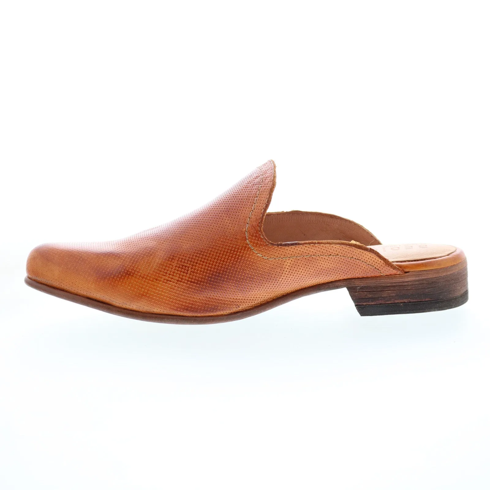 Bed Stu Brenda F392013 Womens Brown Leather Slip On Clog Flats Shoes