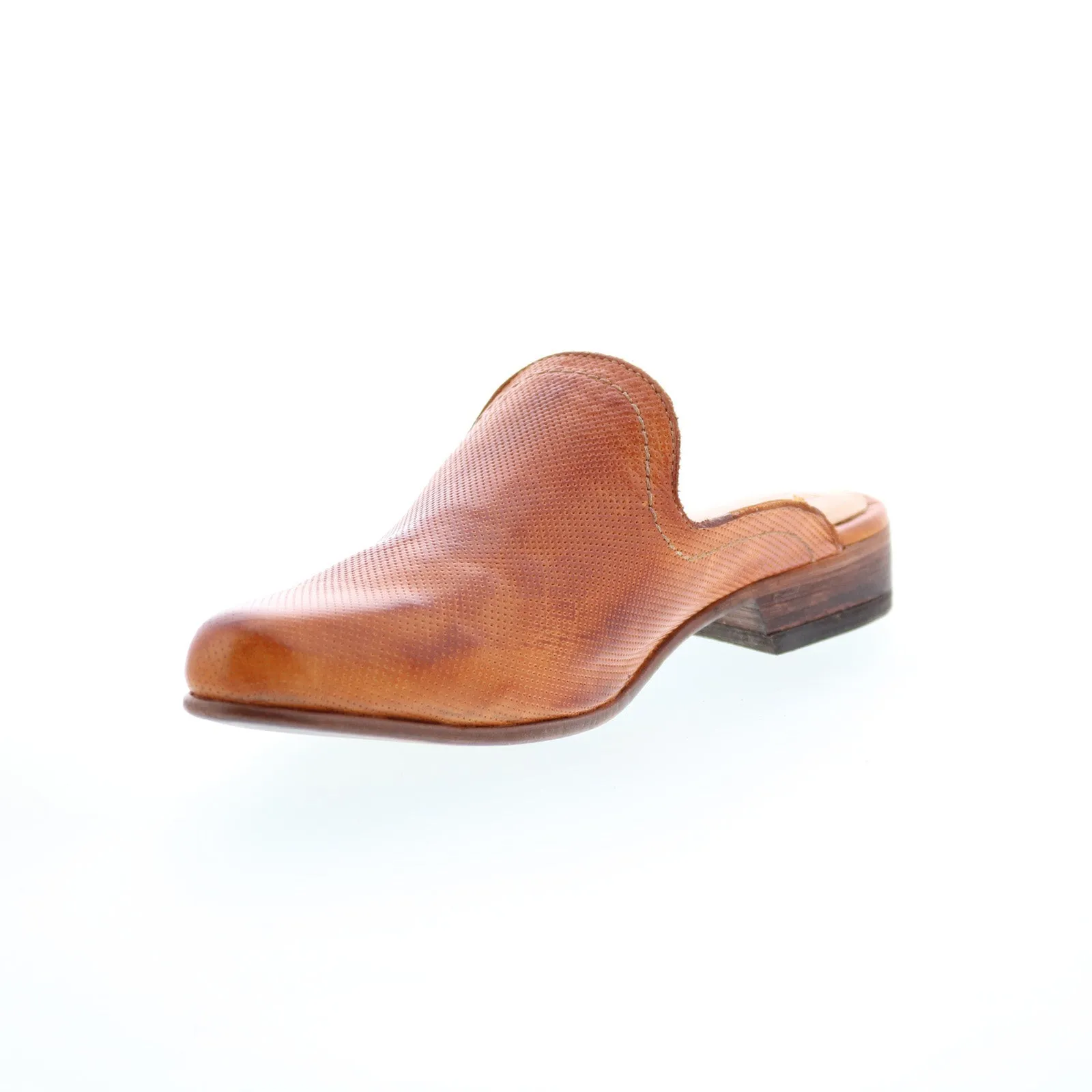 Bed Stu Brenda F392013 Womens Brown Leather Slip On Clog Flats Shoes