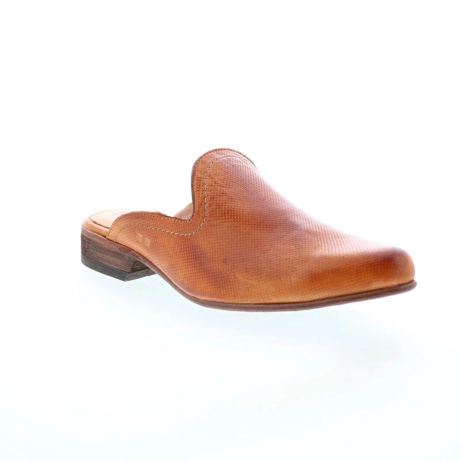 Bed Stu Brenda F392013 Womens Brown Leather Slip On Clog Flats Shoes