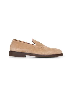Beige washed suede Penny Loafer