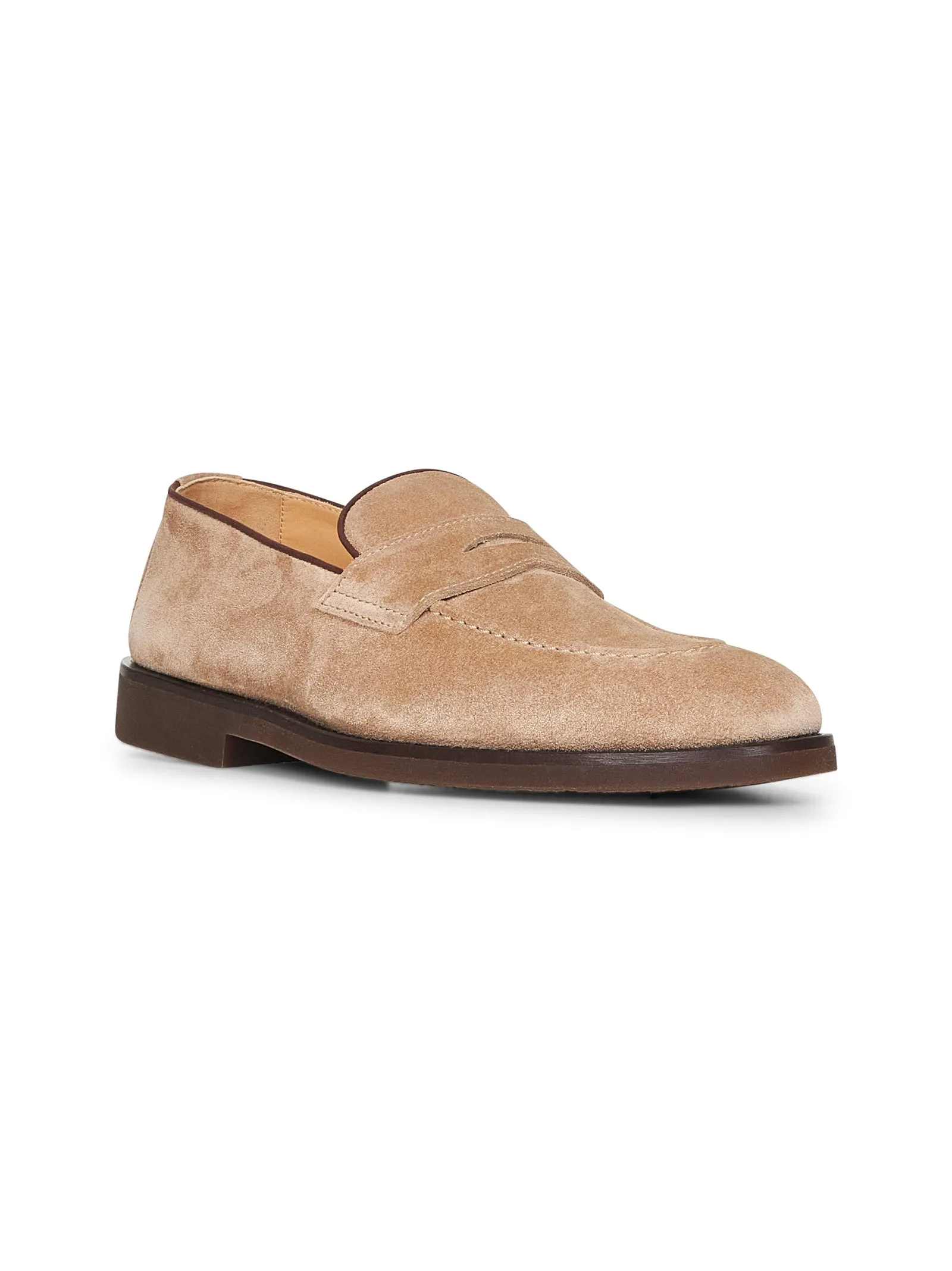Beige washed suede Penny Loafer
