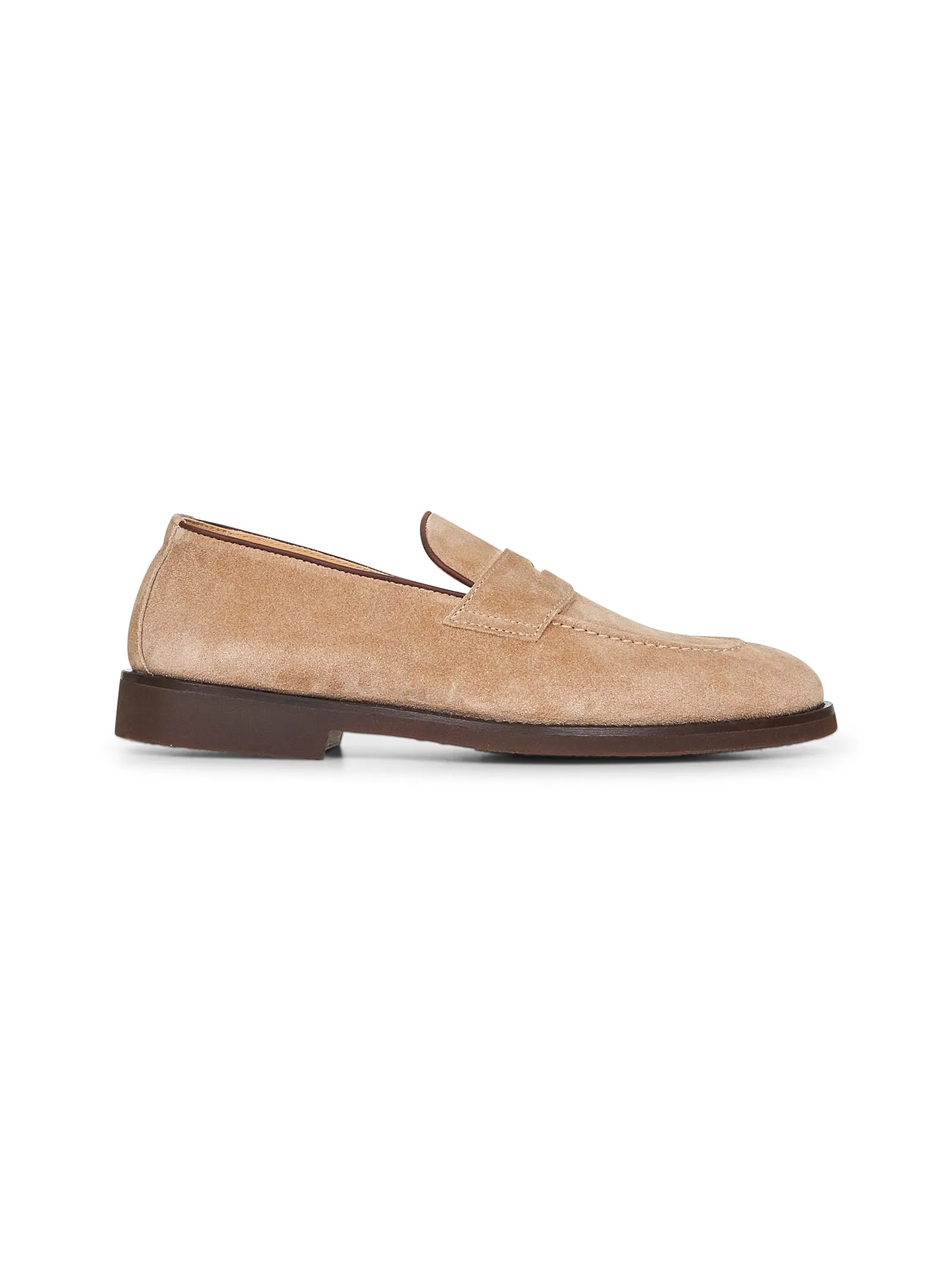 Beige washed suede Penny Loafer