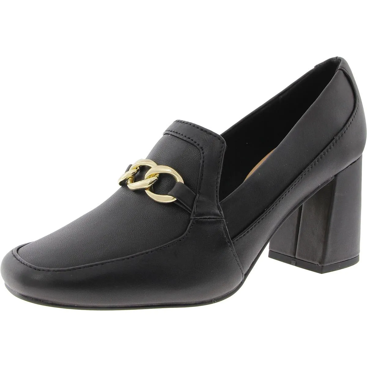 Bella Vita Womens Embellished Leather Loafer Heels
