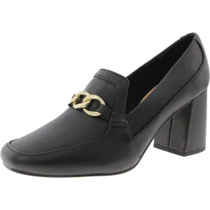 Bella Vita Womens Embellished Leather Loafer Heels