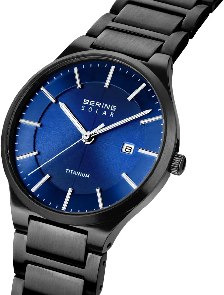 BERING Men Analog Solar Collection Watch with Titan Strap & Sapphire Crystal 15239-XXX