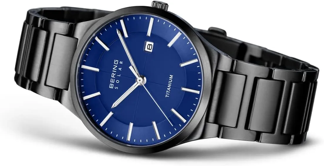 BERING Men Analog Solar Collection Watch with Titan Strap & Sapphire Crystal 15239-XXX