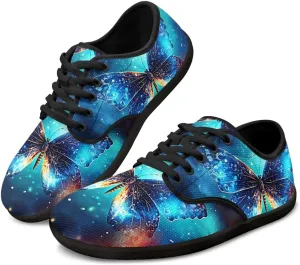 Binienty Women's Barefoot Cozy Non-Slip Wide Toe Box Lace up Tennis Sneakers Lightweight Flat Walking Shoes