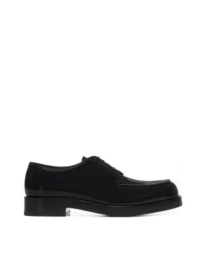 Black brushed leather derby shoes
