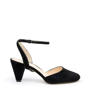 Black Suede Mule   Marilyn Strap