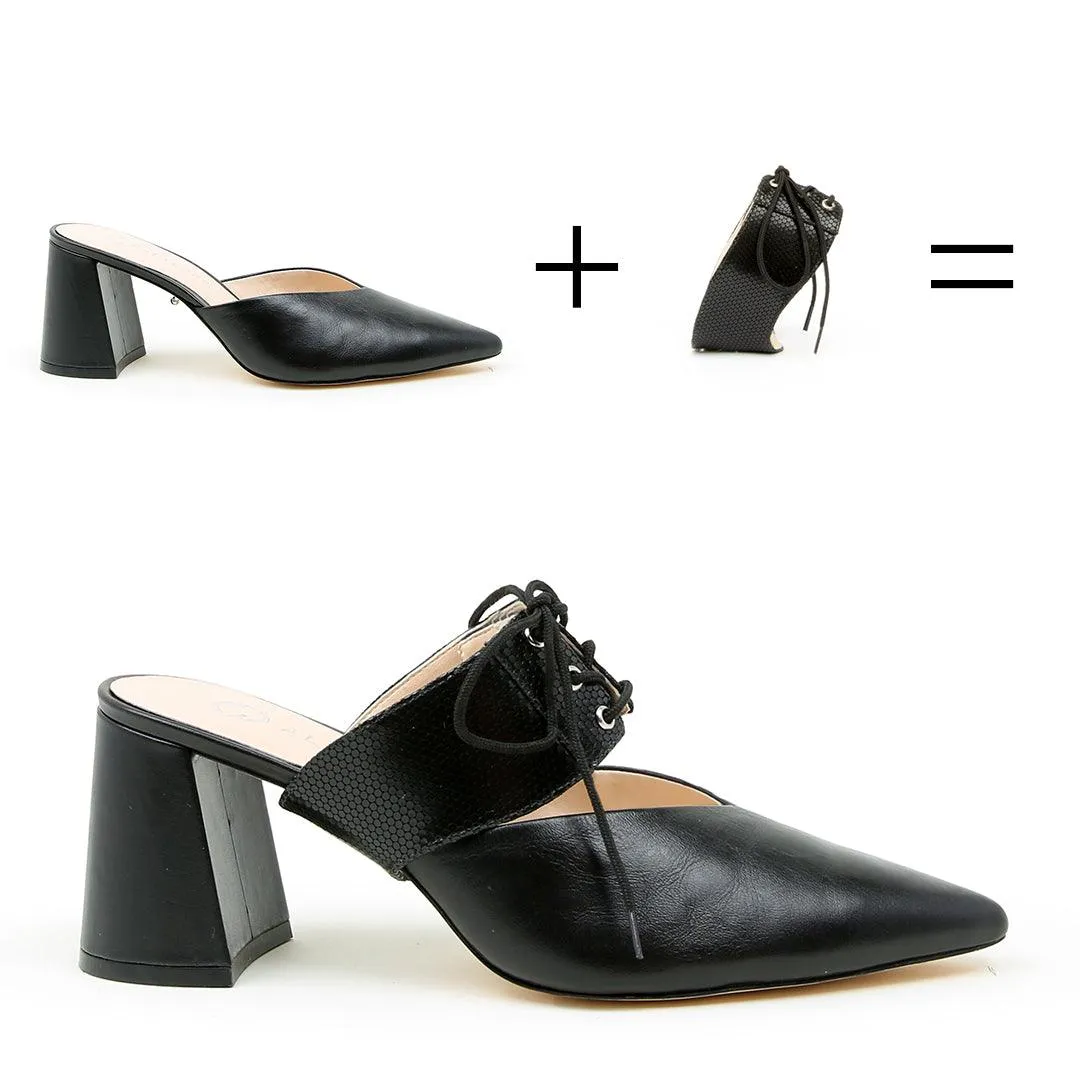 Black V Mule   Rattlesnake Tilda Strap