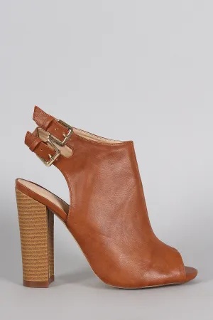Buckle Verified transactions Mule Peep Booties Liliana Double Toe Seasonal sale