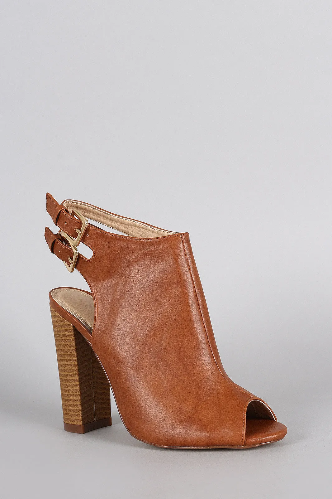 Buckle Verified transactions Mule Peep Booties Liliana Double Toe Seasonal sale
