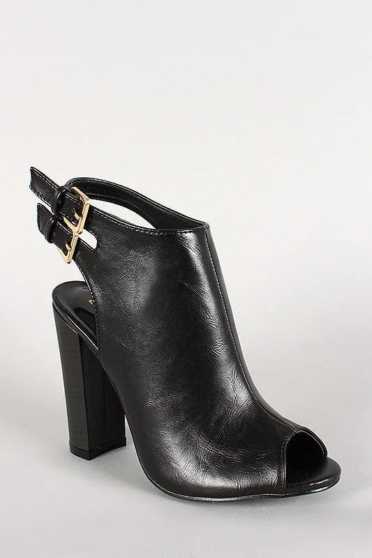 Buckle Verified transactions Mule Peep Booties Liliana Double Toe Seasonal sale