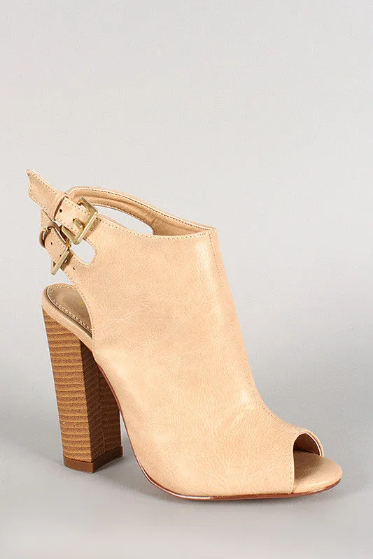 Buckle Verified transactions Mule Peep Booties Liliana Double Toe Seasonal sale