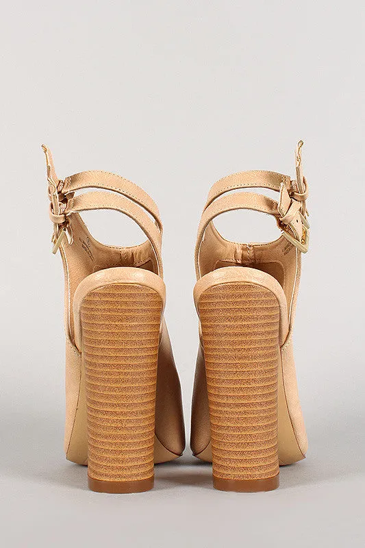 Buckle Verified transactions Mule Peep Booties Liliana Double Toe Seasonal sale
