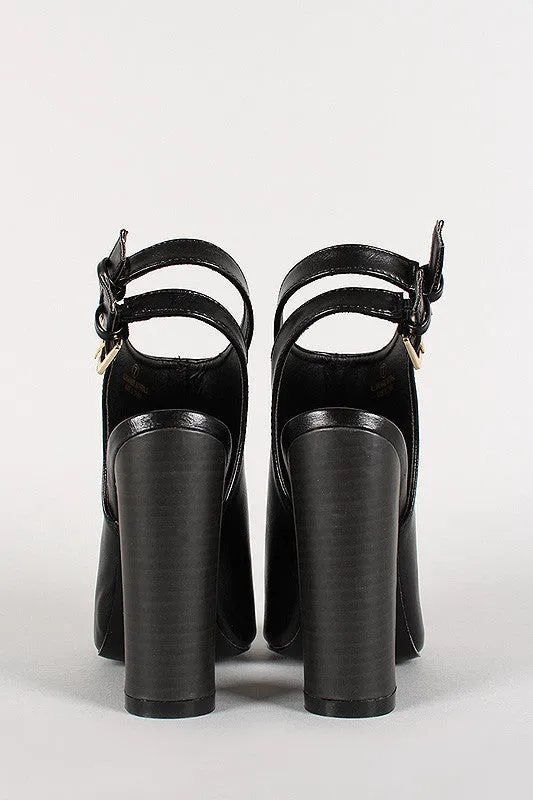 Buckle Verified transactions Mule Peep Booties Liliana Double Toe Seasonal sale