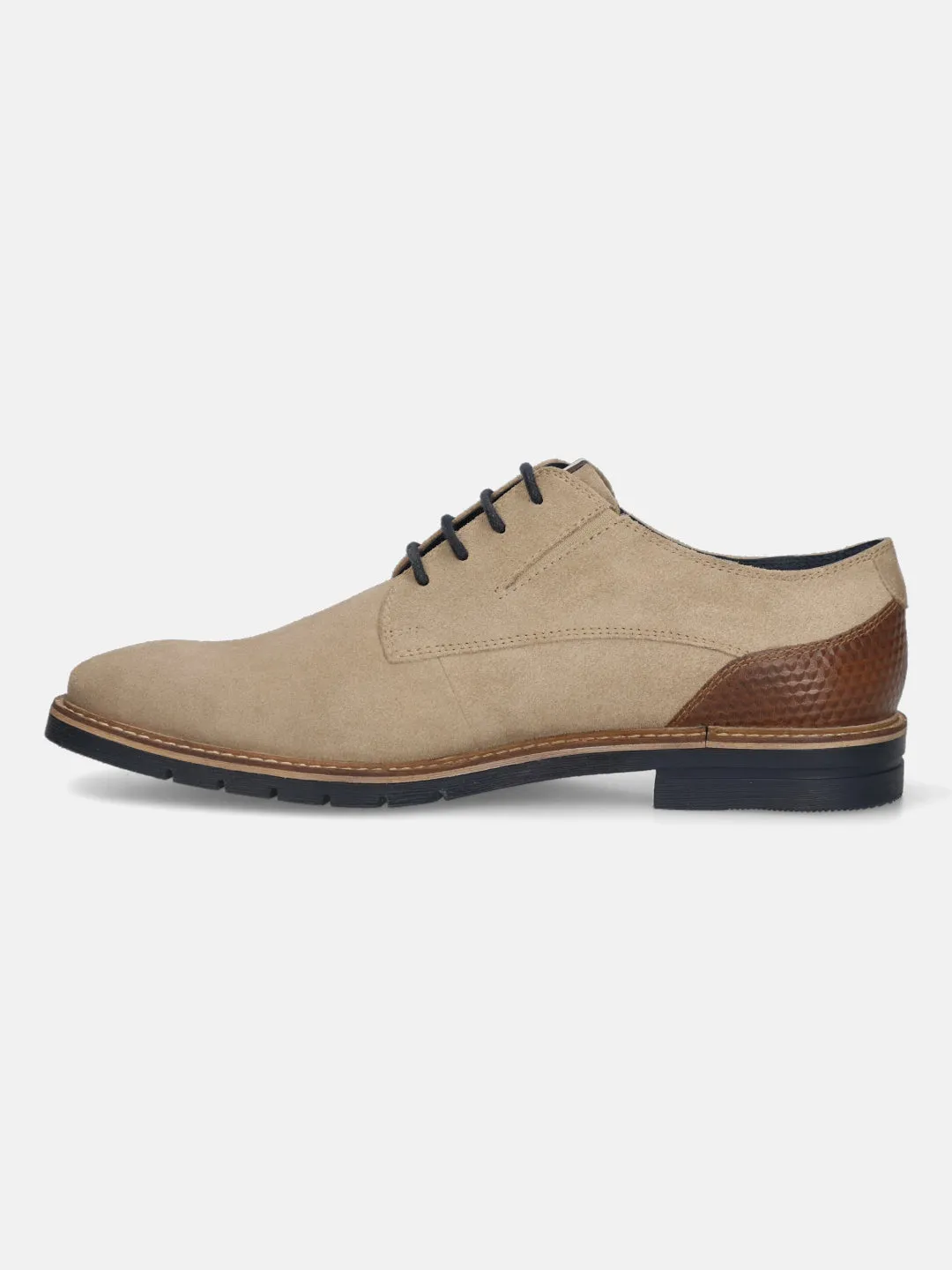 bugatti Beige Premium Leather Derby Formal Shoes