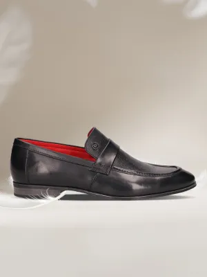 bugatti Black Premium Leather Loafers