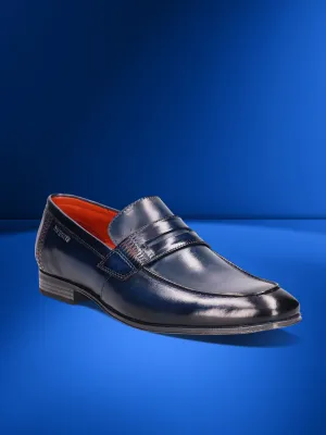 bugatti Blue Premium Leather Loafers