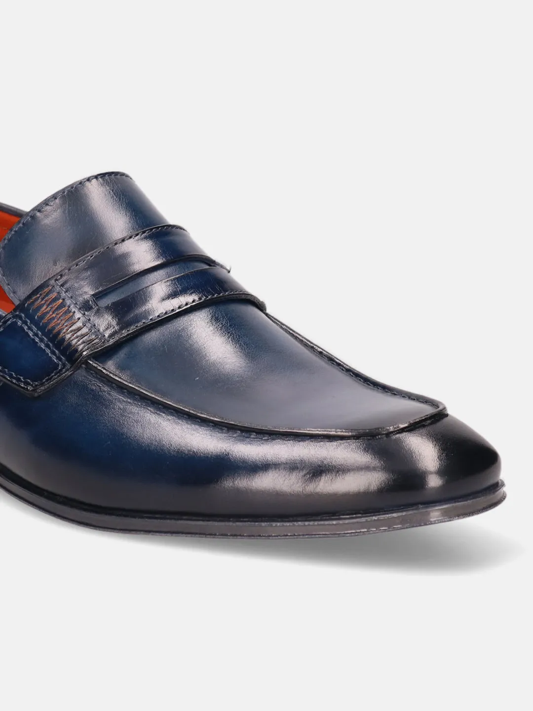 bugatti Blue Premium Leather Loafers