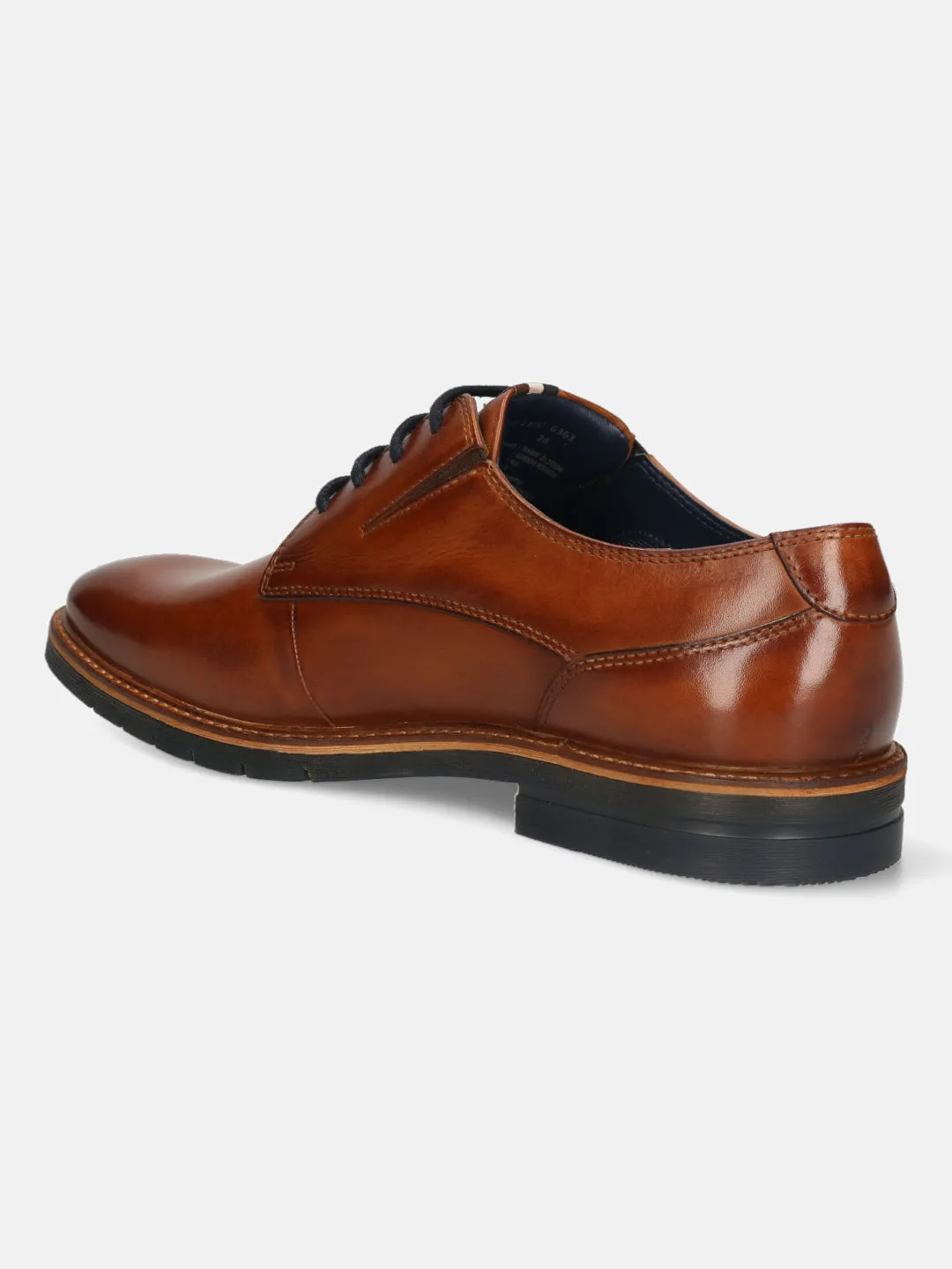 bugatti Cognac Premium Leather Derby Formal Shoes