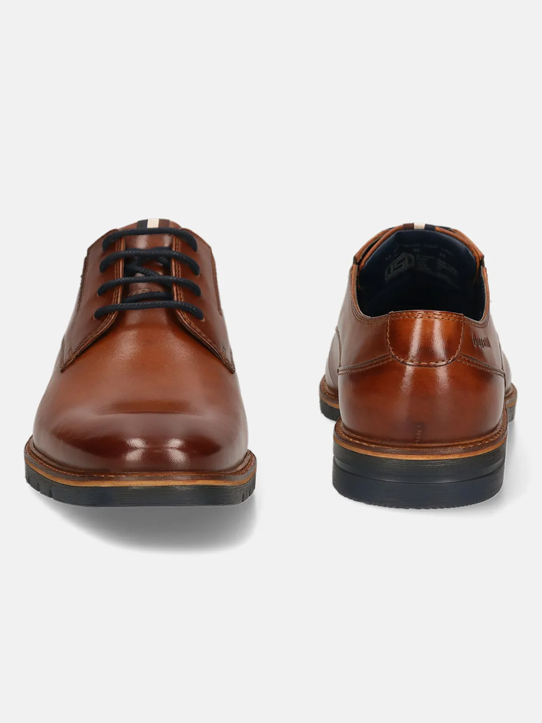 bugatti Cognac Premium Leather Derby Formal Shoes