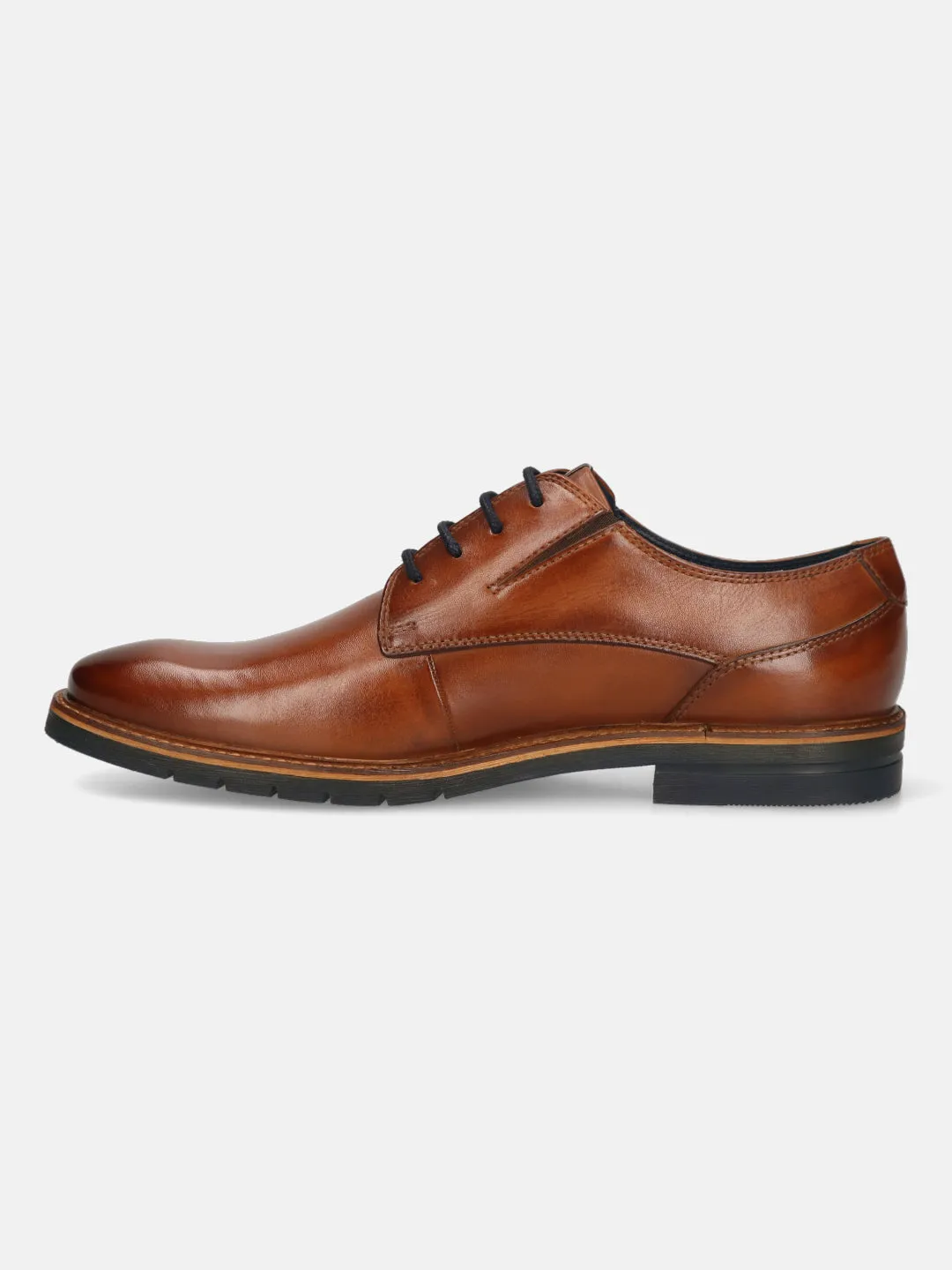 bugatti Cognac Premium Leather Derby Formal Shoes