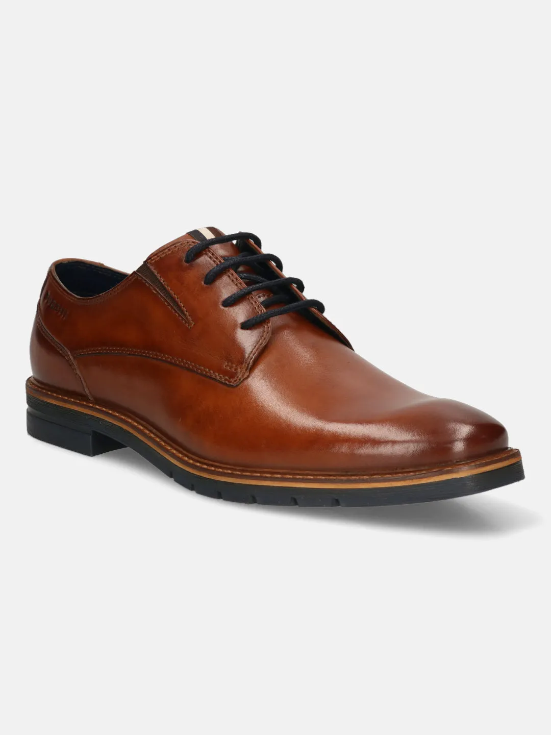 bugatti Cognac Premium Leather Derby Formal Shoes