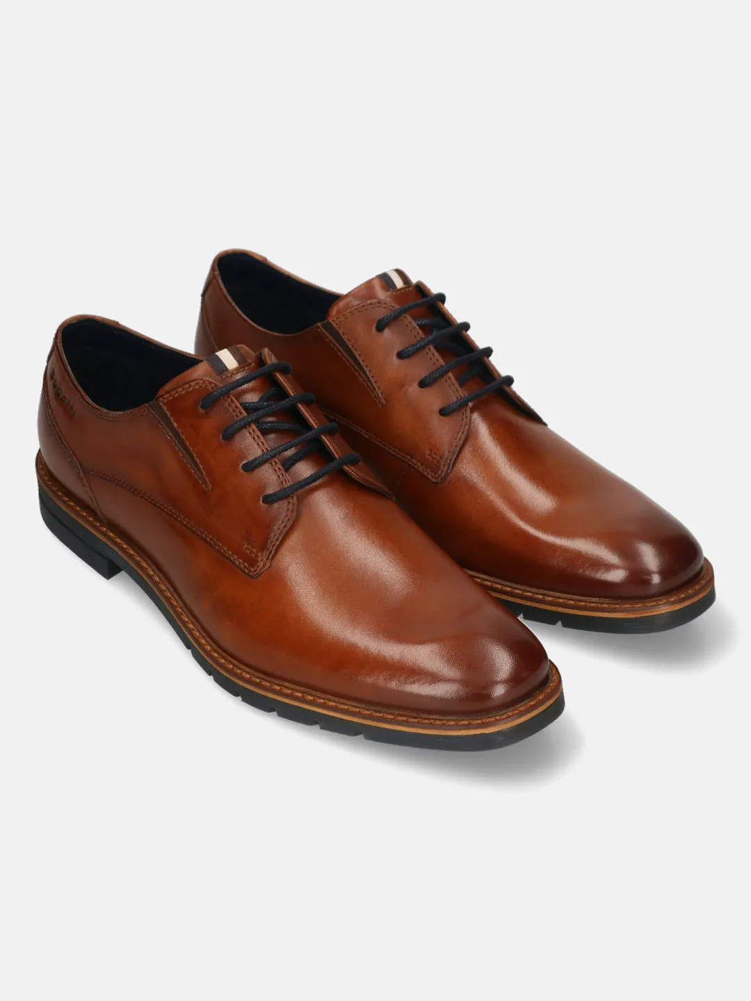 bugatti Cognac Premium Leather Derby Formal Shoes