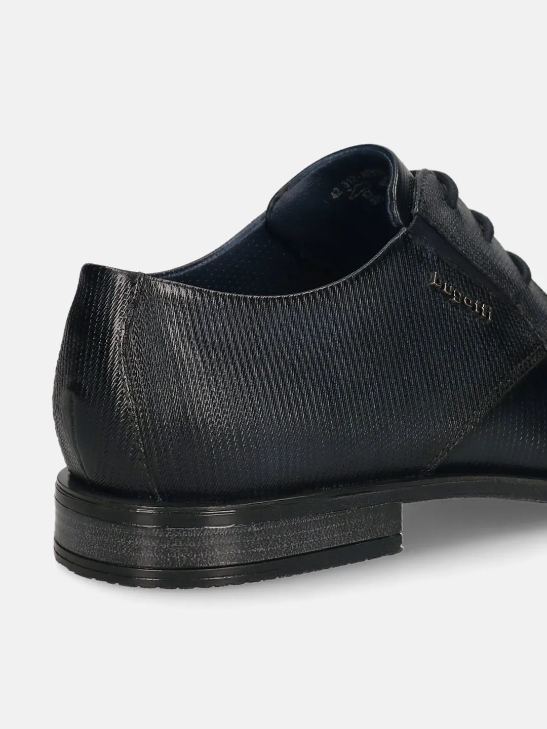 bugatti Dark Blue Premium Leather Derby Formal Shoes