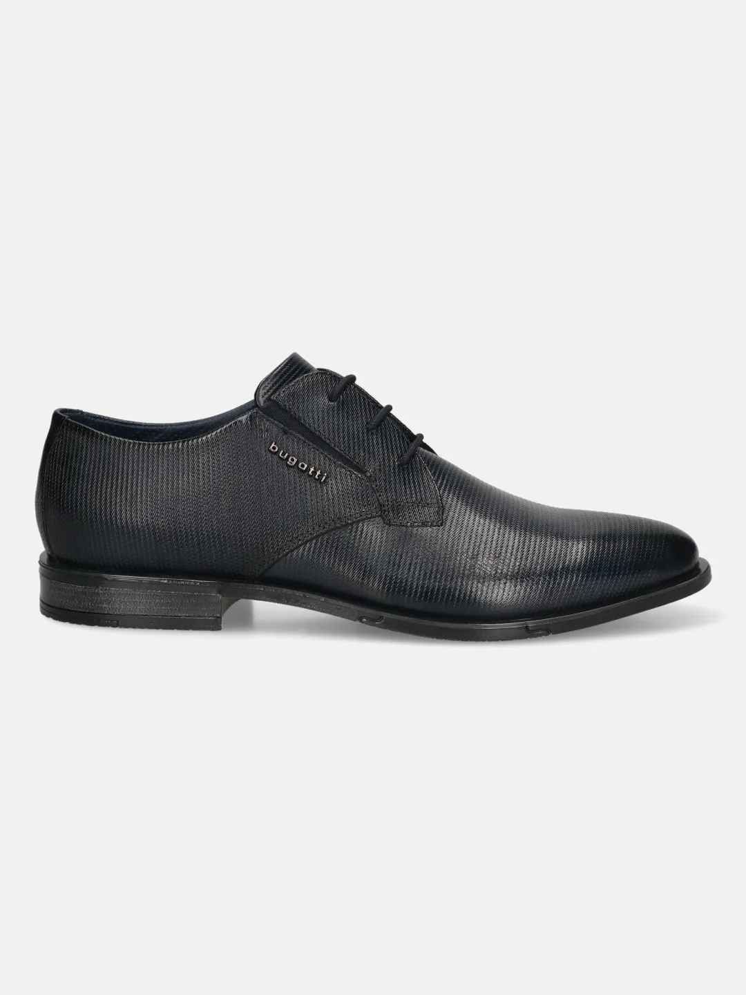 bugatti Dark Blue Premium Leather Derby Formal Shoes