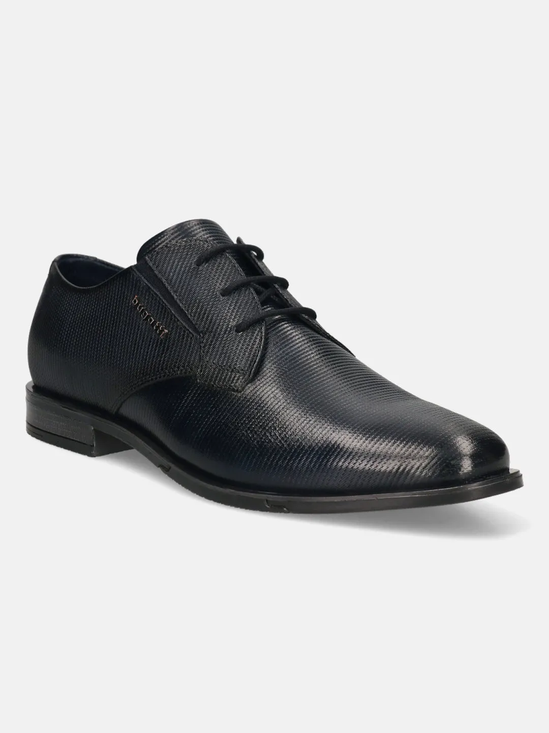 bugatti Dark Blue Premium Leather Derby Formal Shoes