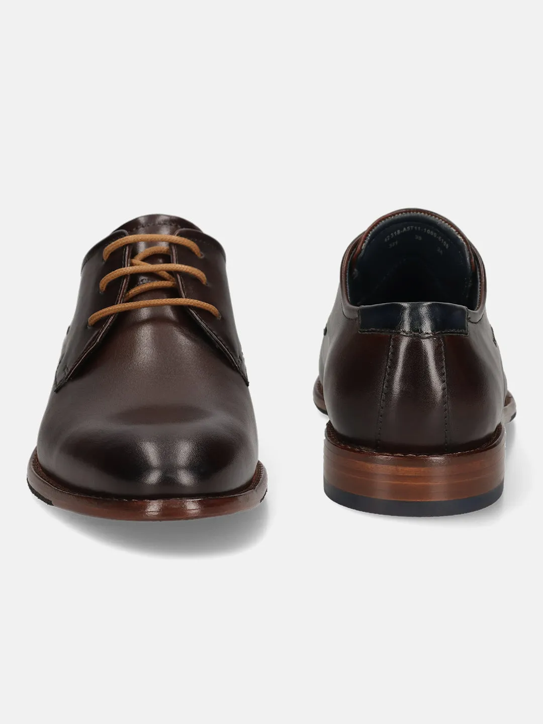 bugatti Dark Brown Premium Leather Derby shoes